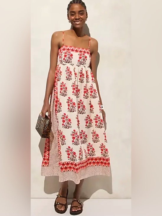 J. Crew Dresses & Skirts - J.Crew Cream Floral Spaghetti-Strap Maxi Dress - Women's NWT